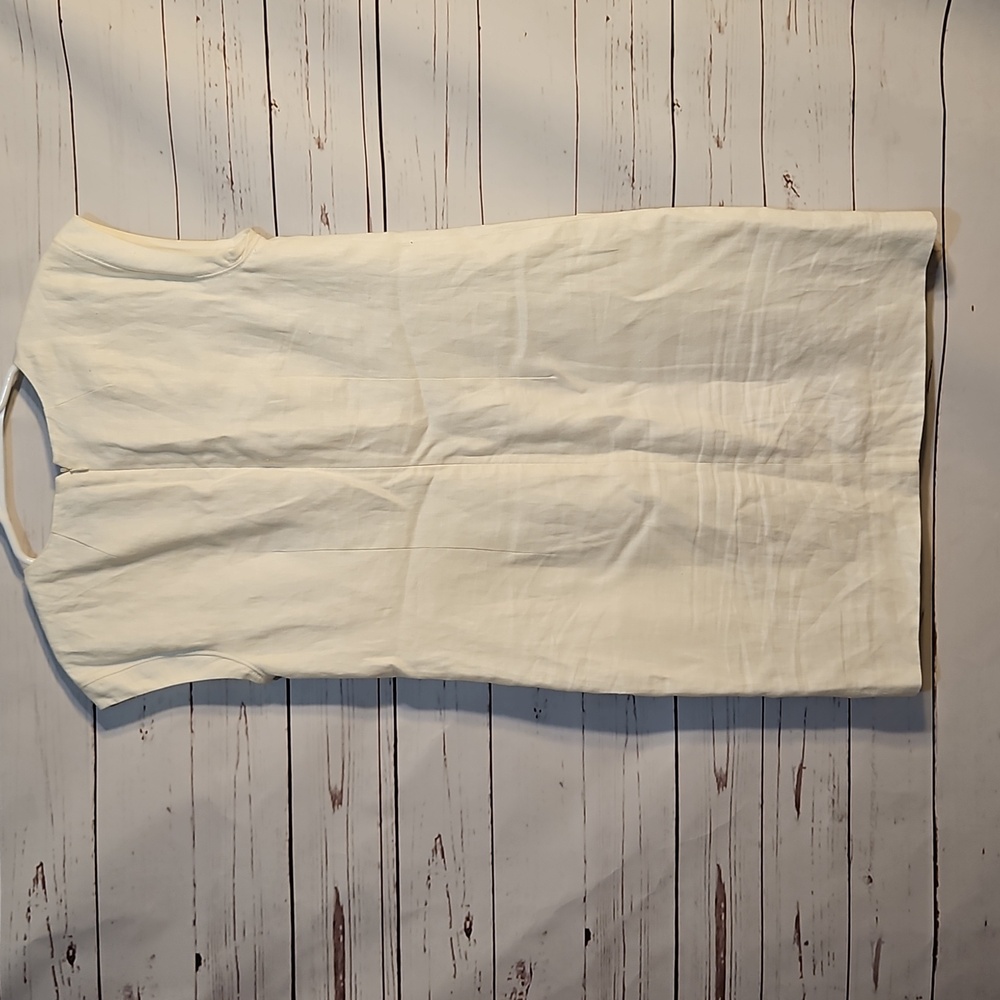 J.Crew Cream Sleeveless Dress with Gold Button Accents - Picture 6 of 8